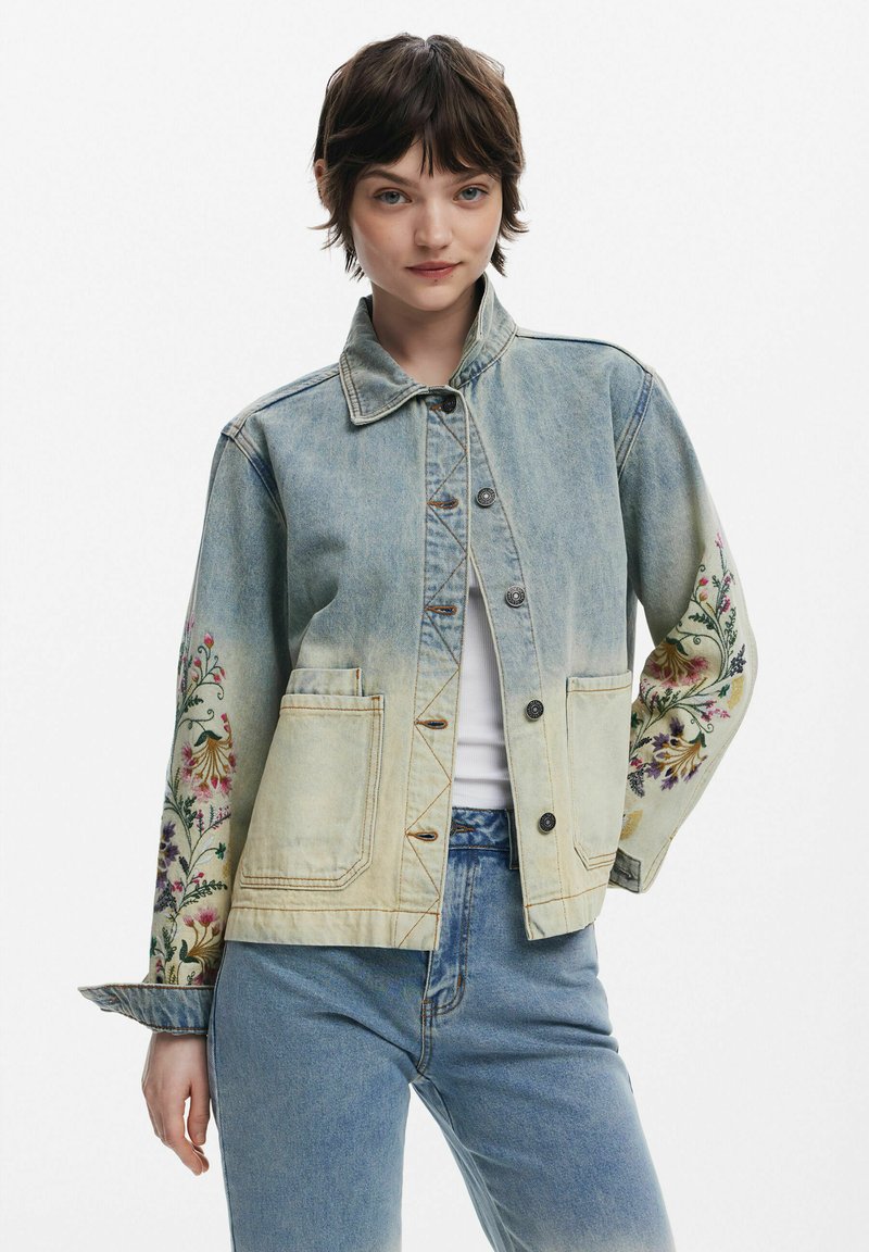 Desigual - FLORAL - Denim jacket - blue, Enlarge