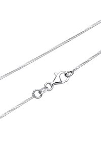 Silberkette mit geflochtenem Design, einem Karabinerverschluss und einem kleinen Stempel, der 925 Sterlingsilber anzeigt.