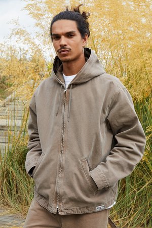 REX SKATE HOODIE UNISEX - Jeansjakke - brown