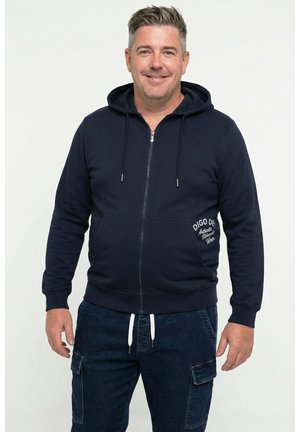 HOODIE KANGAROO POCKET - Felpa con zip - navy blue