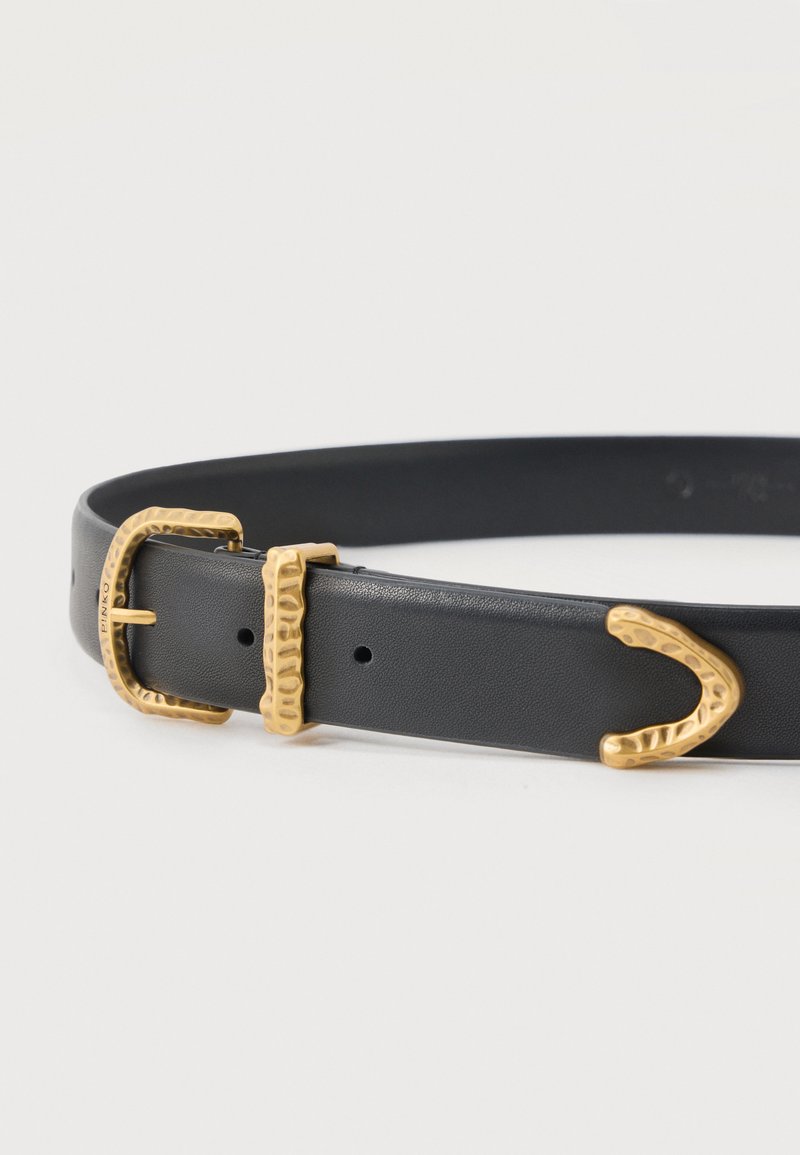 Pinko BELT HAMMERED BUCKLE LOW - Belt - nero/antique gold  display picture 2