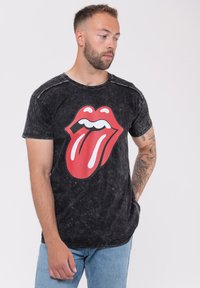 Paradiso Clothing THE ROLLING STONES CLASSIC TONGUE SNOW WASH - Print T-shirt - black