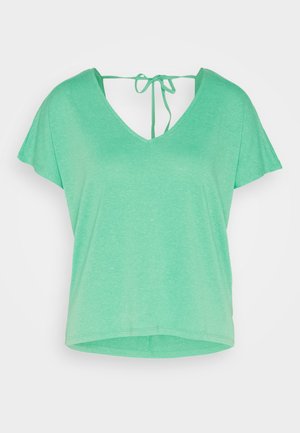 Vero Moda VMMARIJUNE DEEP V NECK - Μπλουζάκι με στάμπα - bright green