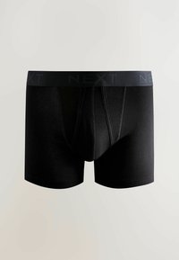 Fekete pamut boxer alsónadrág széles fekete derékpánttal, amelyen dombornyomott "NEXT" logo található, sima felülettel és testhezálló kialakítással.