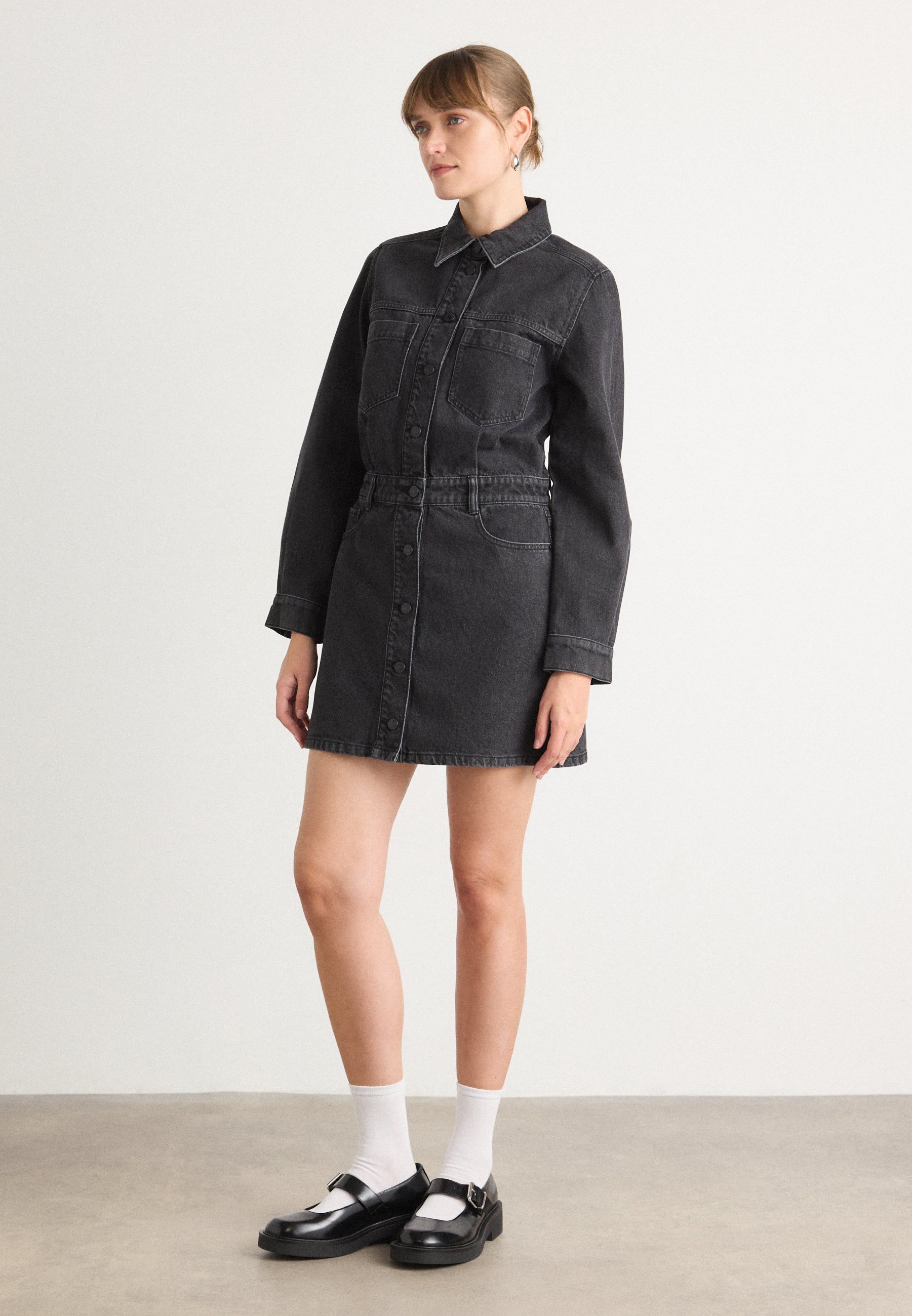 DKNY BUTTON DOWN DRESS - Denim dress - anchor/black denim - Zalando.co.uk