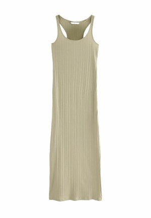 SLEEVELES SCOOP NECK REGULAR FIT - Svetríkové šaty - khaki green