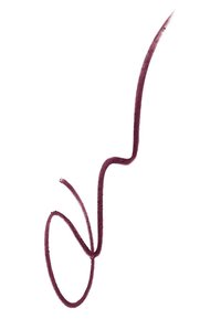Trait de crayon à lèvres bourgogne avec une texture lisse et douce, affichant une forme courbée et fluide, avec une épaisseur variable tout au long.