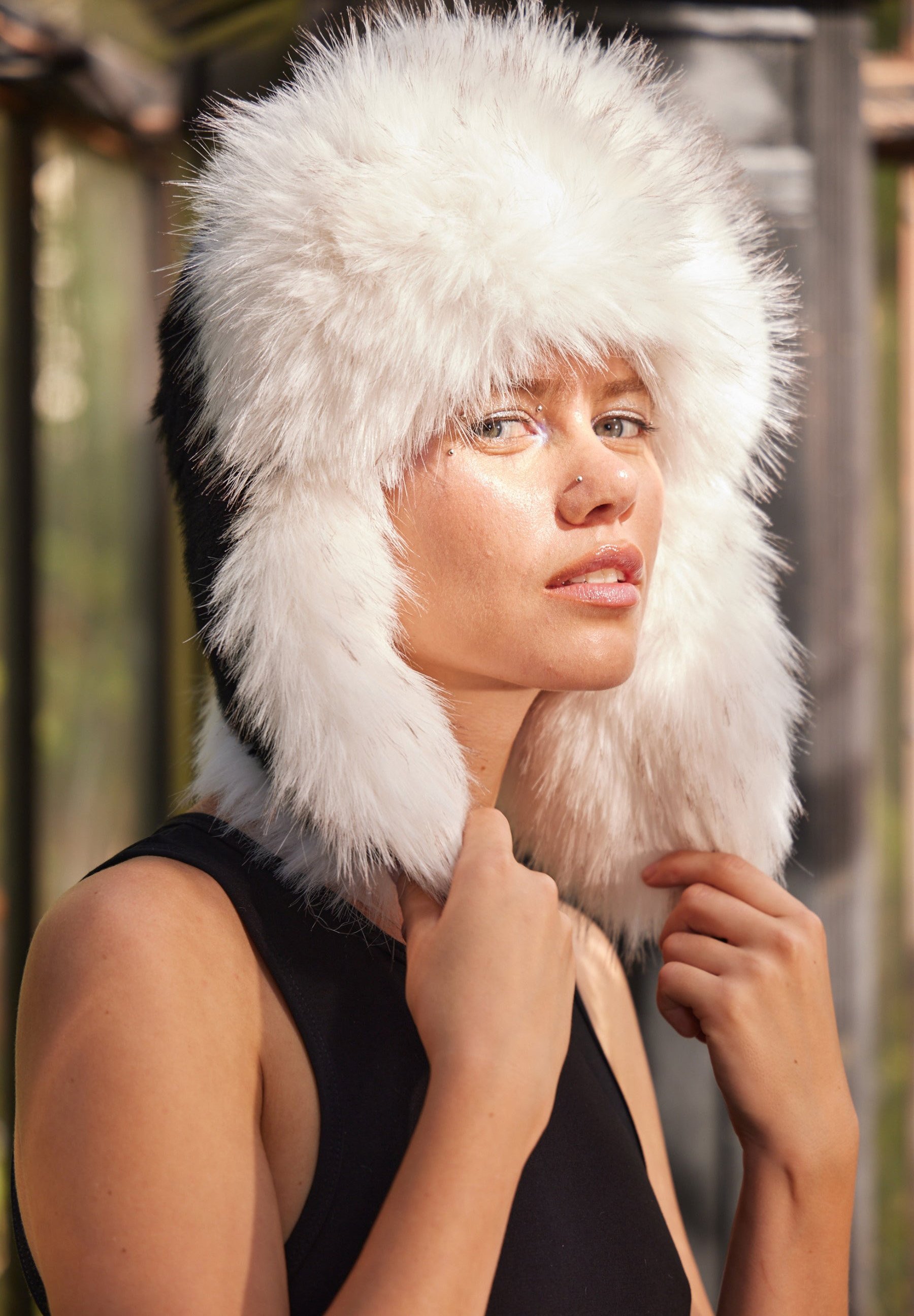 Cesare Gaspari Beanie - black white/white - Zalando