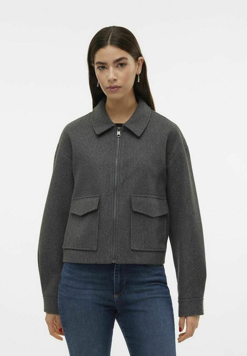 Vero Moda - FORTUNE - Chaqueta fina - dark grey melange, Ampliar