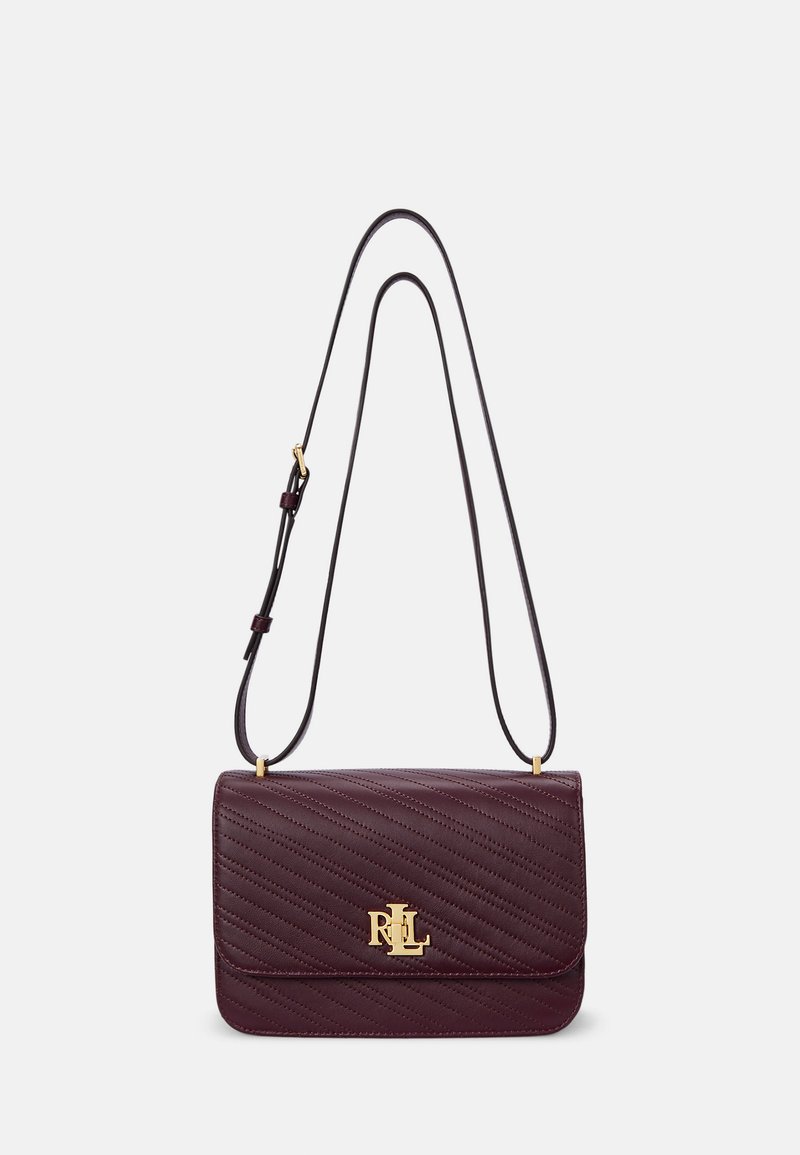 Lauren Ralph Lauren STITCHED NAPPA LEATHER MEDIUM SOPHEE BAG - Keresztpántos táska - pinot noir