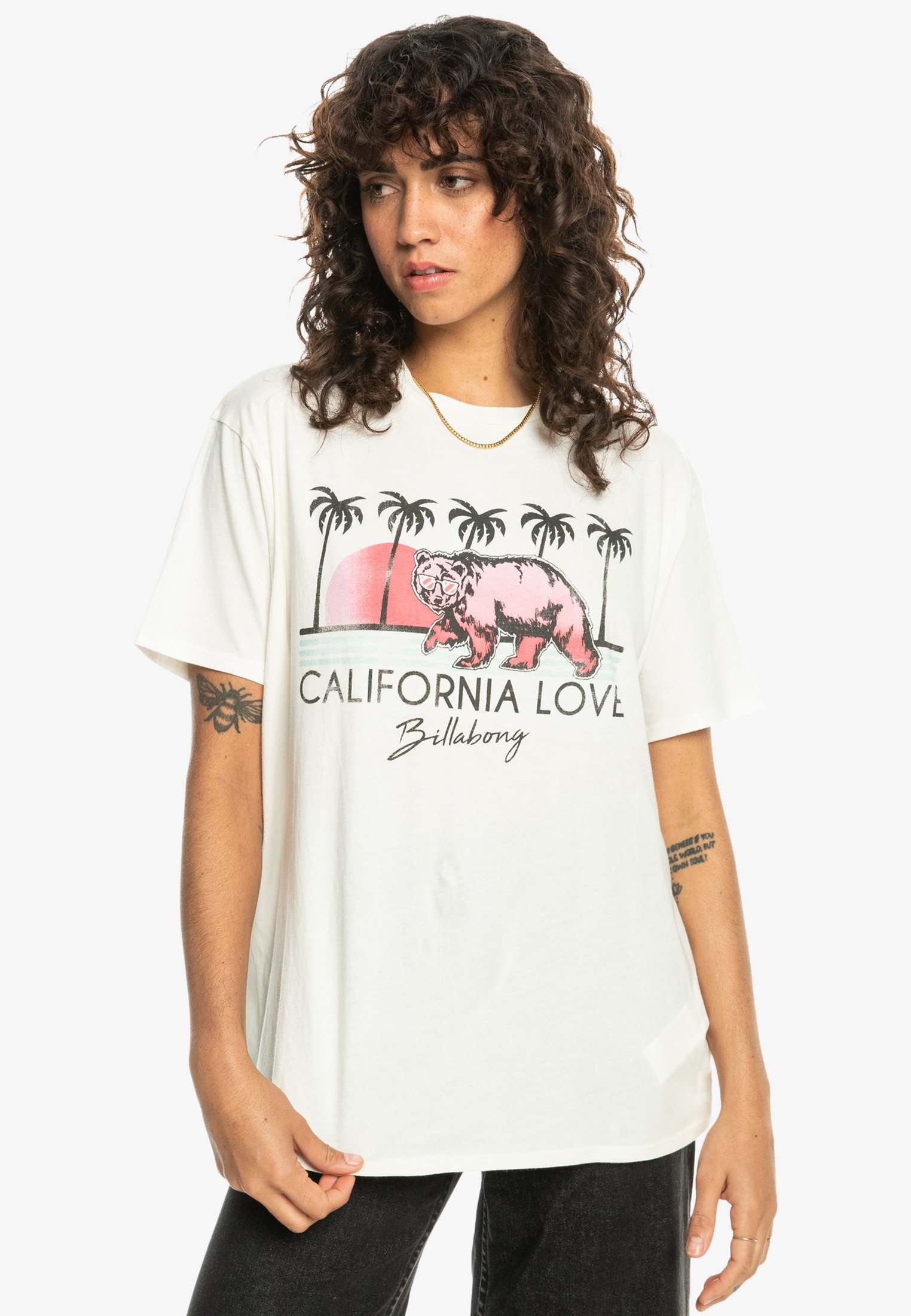 売れ筋商品|||ビラボン Tシャツ レディース トップス CALIFORNIA LOVE  - Print T-shirt - salt crystal Billabong CALIFORNIA LOVE - T-Shirt print - salt crystal