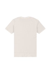 Dámské tričko s krátkým rukávem a kulatým výstřihem v off-white barvě z bavlny, s hladkou texturou a jednoduchým designem bez potisků či vzorů.