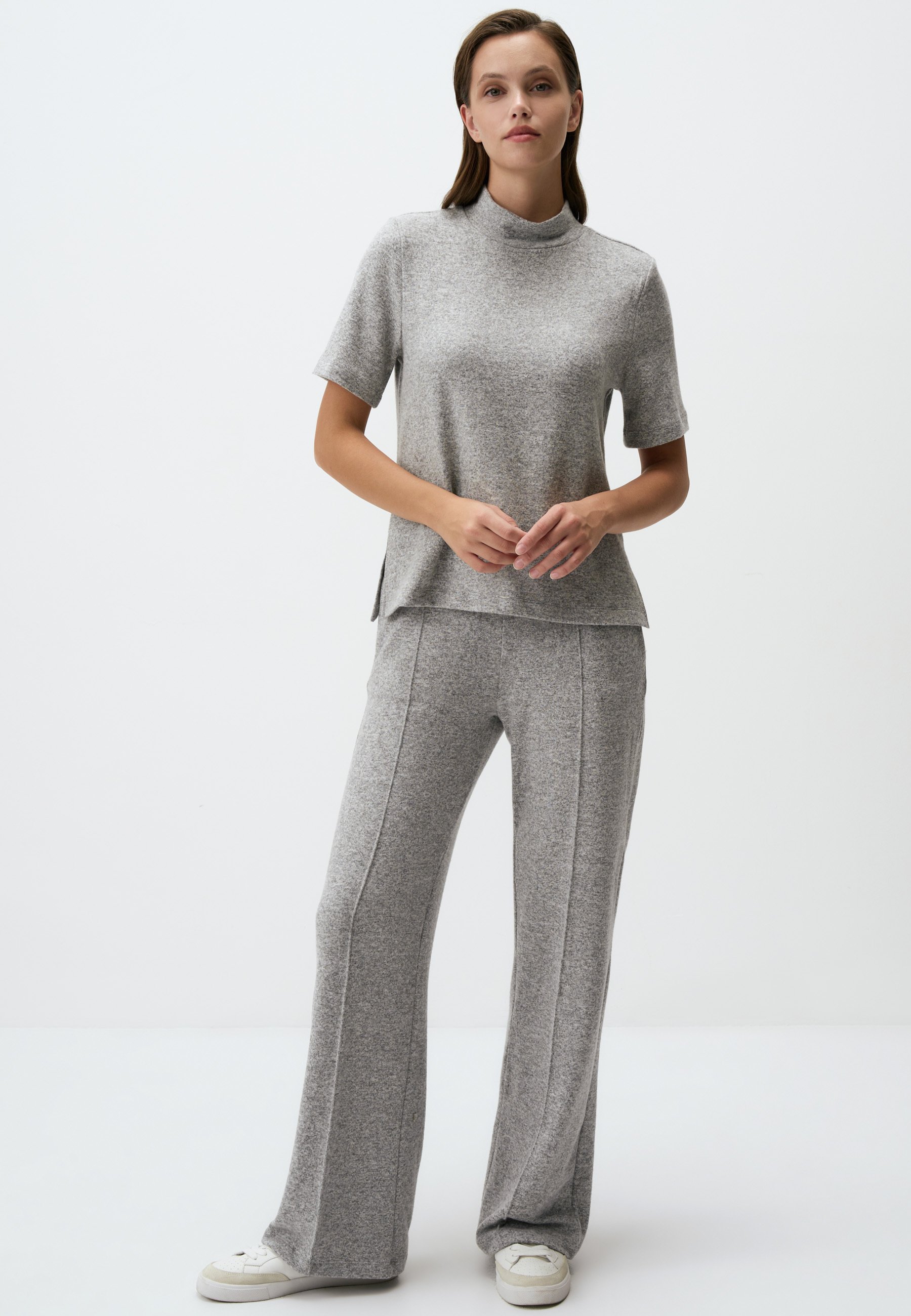 Jimmy Key HALF TURTLENECK SHORT SLEEVE - Basic T-shirt - grey