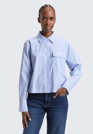 BOXY WITH DETAILS - Hemdbluse - blue/white strripe