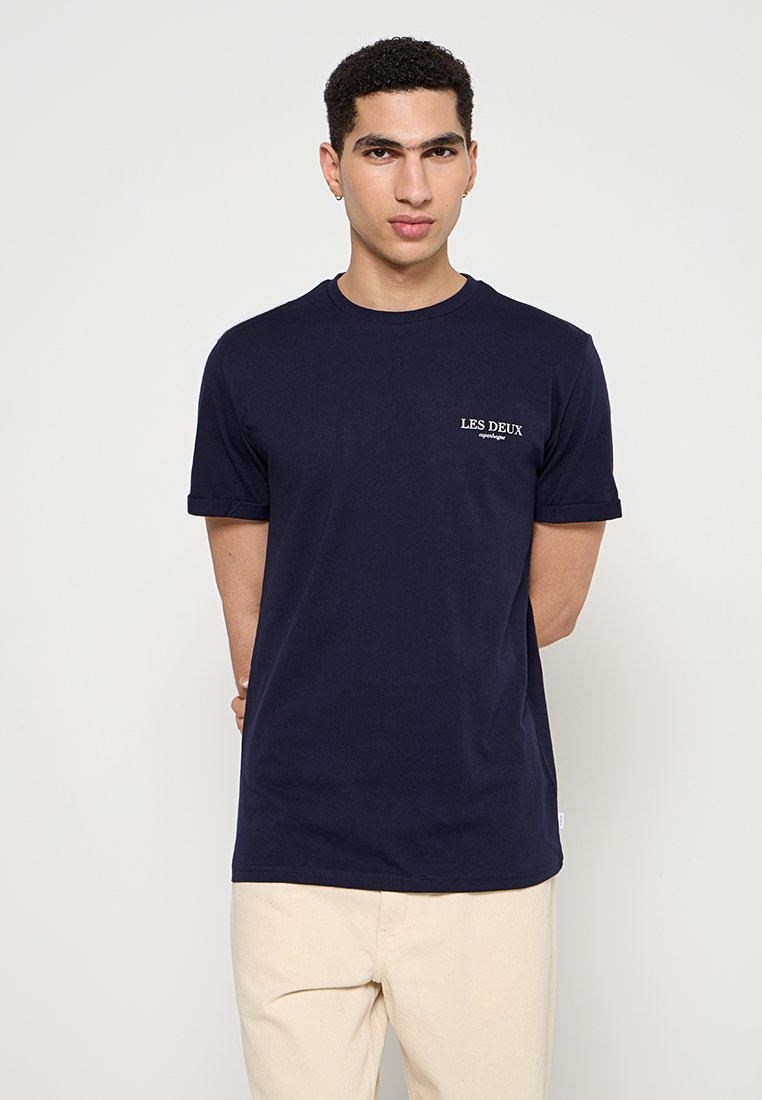 Les Deux T-shirt basic donkerblauw