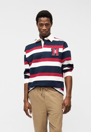 Tommy Hilfiger CREST STRIPED RUGBY - Pitkähihainen paita - ecru