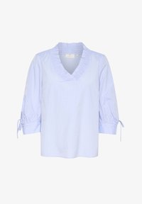 Unselected, light blue pin stripe