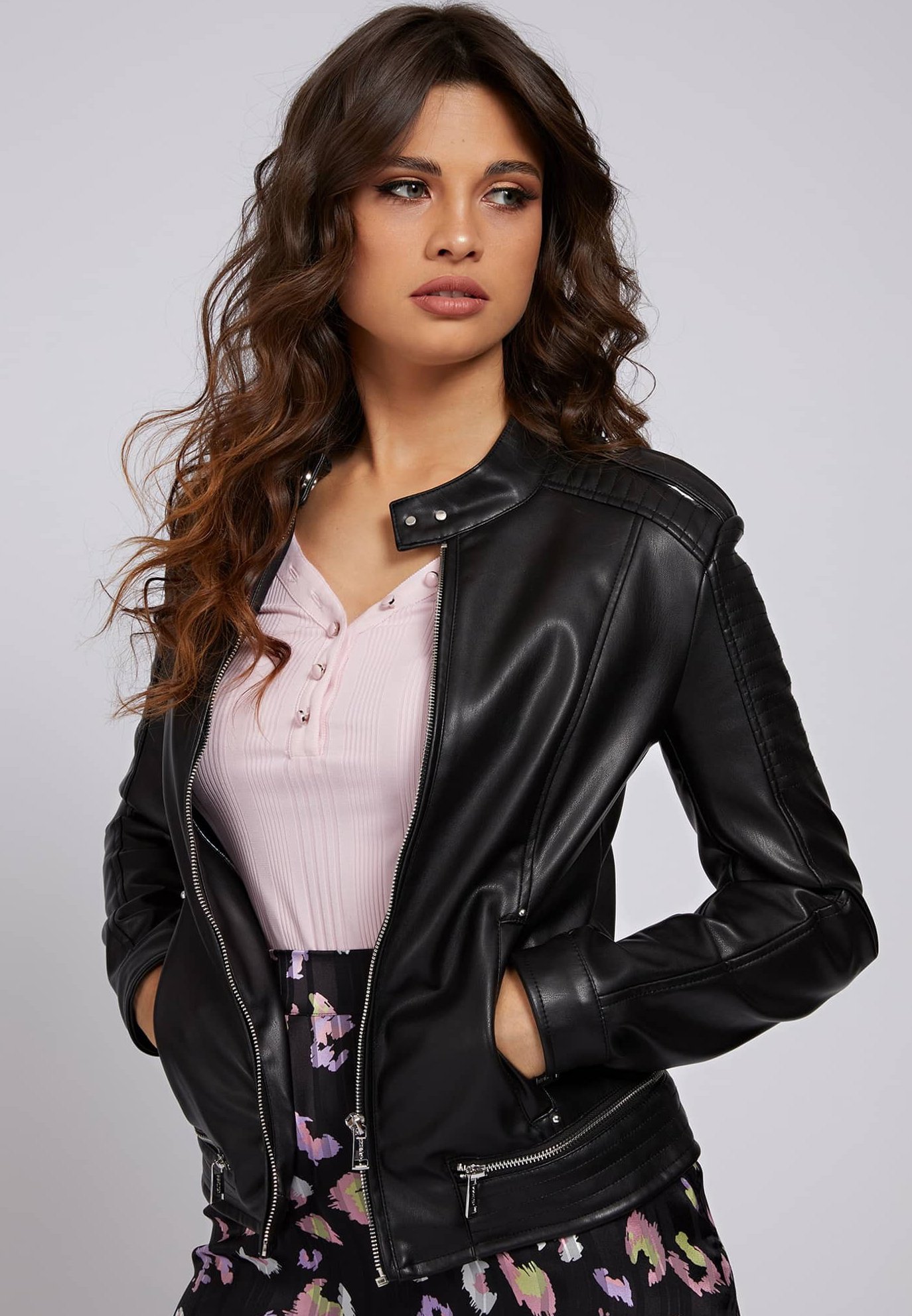 giacca di pelle guess donna