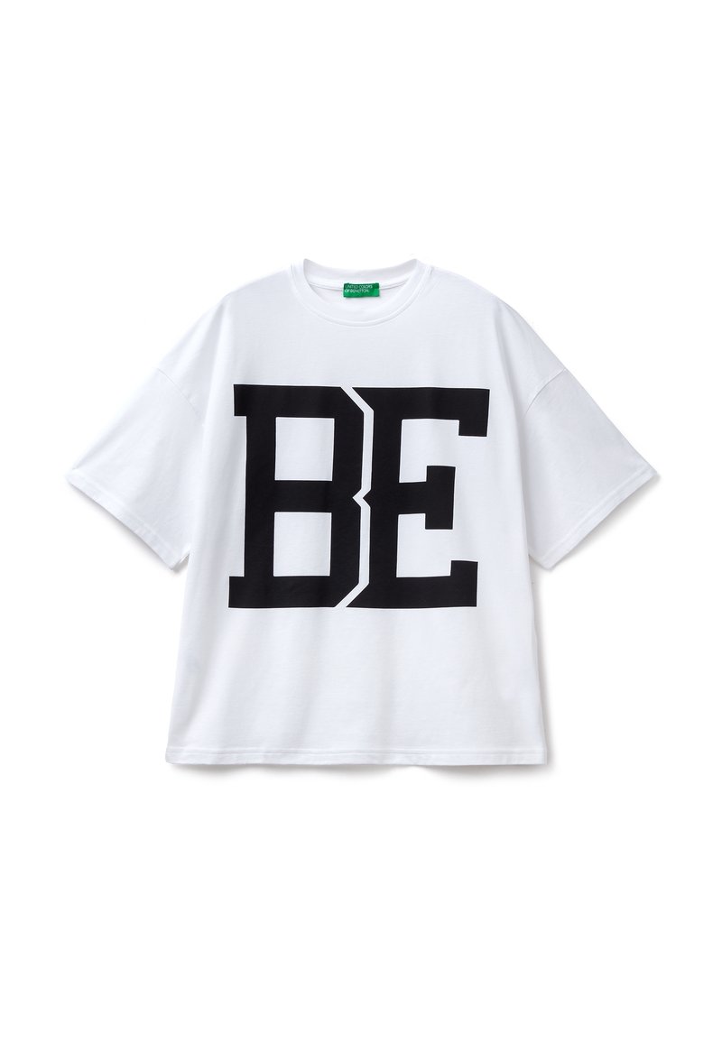 United Colors of Benetton Triko s potiskem - white