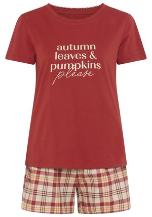 LASCANA, PUMPKIN SPICE SHORTY SET - Σετ πιτζάμας - red check ao