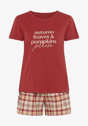 LASCANA, VIVANCE DREAMS BY LASCANA PUMPKIN SPICE SHORTY SET - Pidžaamakomplekt - red check ao