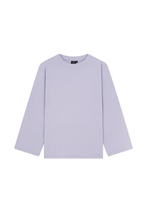 Lichtpaarse longsleeve met ronde hals, eenvoudig ontwerp en zonder zichtbare patronen of logo's op een witte achtergrond.
