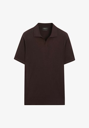 Massimo Dutti, 100% COTTON SHORT SLEEVE POLO - Poloshirts - bordeaux