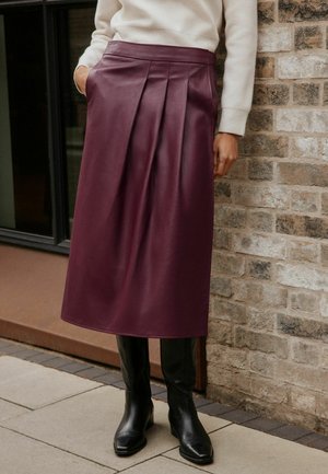 Next, A-line skirt - burgundy red