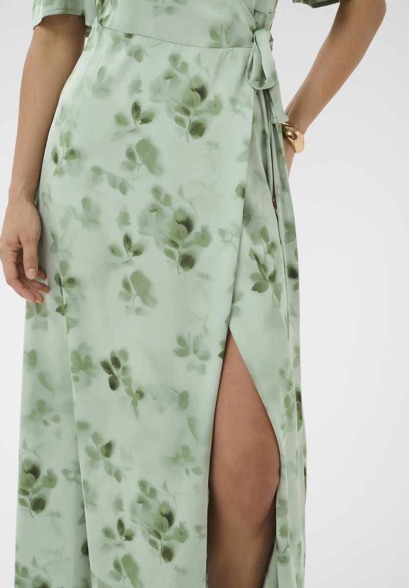 slim fit dress slacks Boden Women's Carla Jersey Wrap Dress in Green main image 0