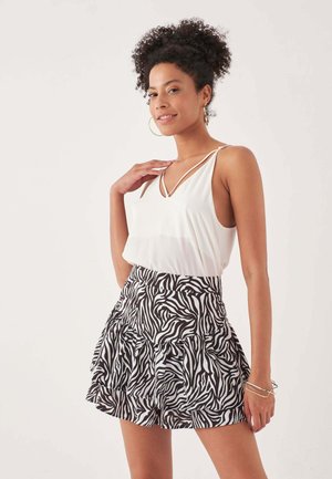 PATTERNED RUFFLED - Gonna a pieghe - black