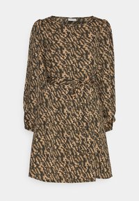 VIJOY BELTED SHORT DRESS - Dnevna obleka - black/animal
