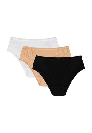 3-PACK - Slip - beige white black