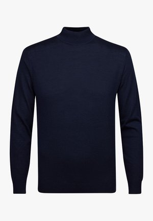 Maglione a collo alto navy realizzato in morbido materiale lavorato a maglia, con maniche lunghe e vestibilità slim. Senza fantasie o hardware visibili.