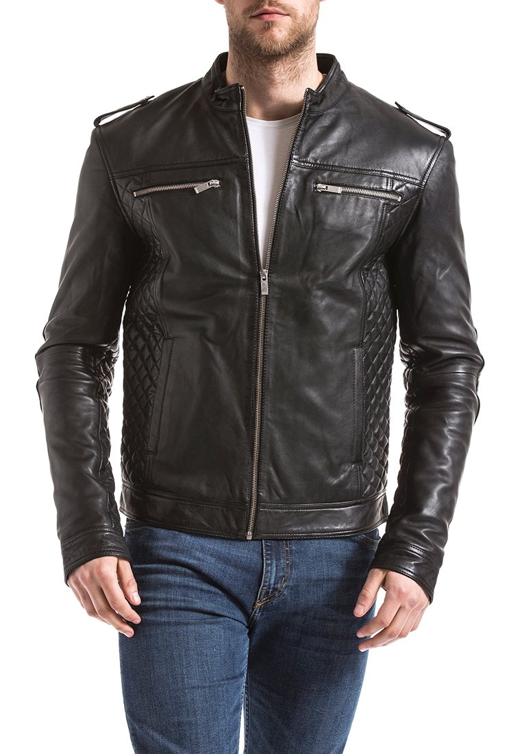 Blue Wellford BLUE WELLFORD Lederjacke black/schwarz Zalando.at