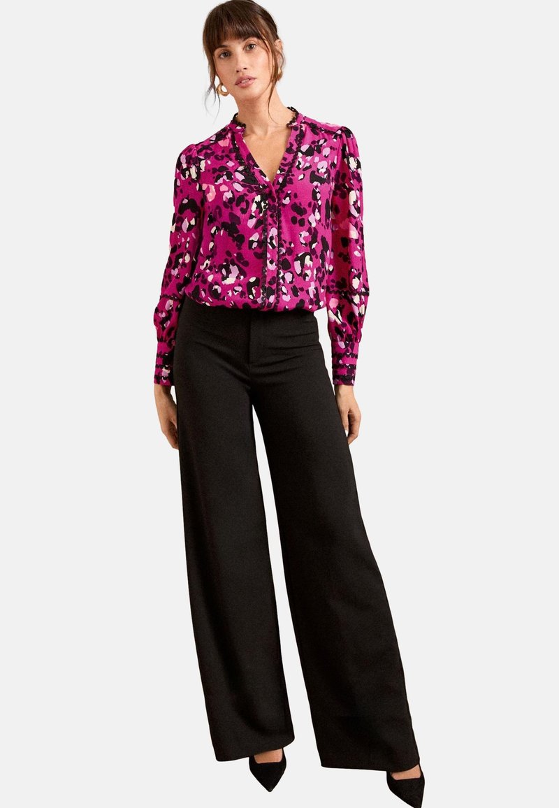 Love & Roses REGULAR FIT - RIC RAC NOTCH NECK LONG SLEEVE - Gombos blúz - pink animal