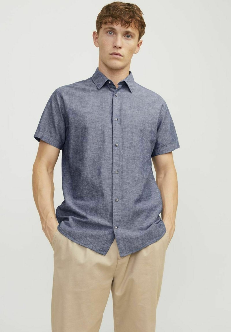 Jack & Jones JJESUMMER LINEN MIX SHIRT - Camisa - faded denim