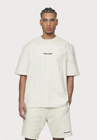 Pegador COLNE LOGO TEE - Potiskana majica - washed salty cream/black