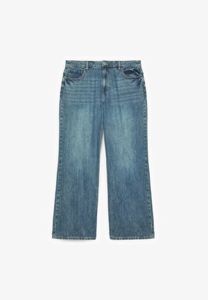 Bredde ben jeans i lyseblå denim. Har et standard fem-lomme design, lynlåslukning og diskret fald for et struktureret udseende.