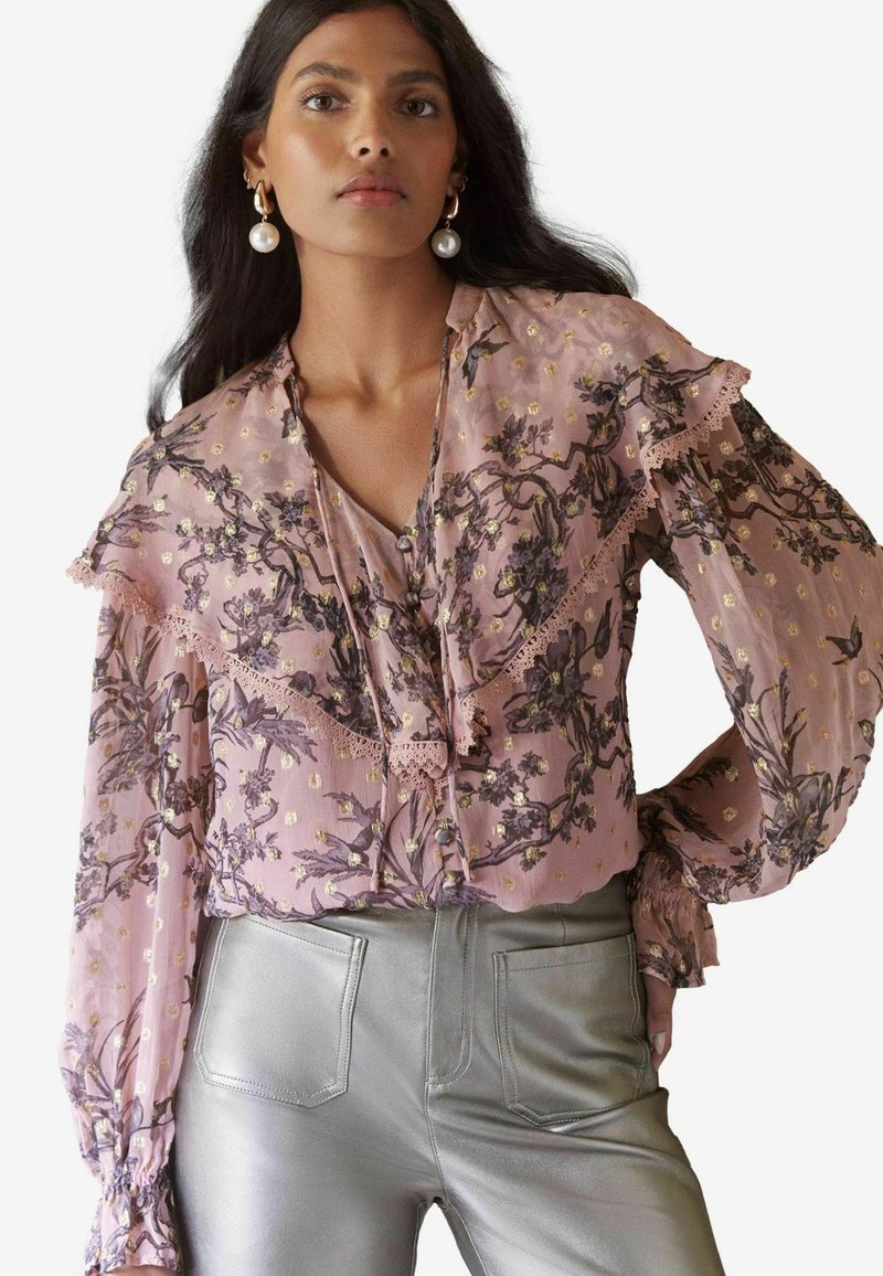 Love & Roses Palaidinė - pink floral metallic