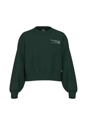 New Balance, TRACKSIDE FLEECE CREW - Суитшърт - nordic green heather ndg