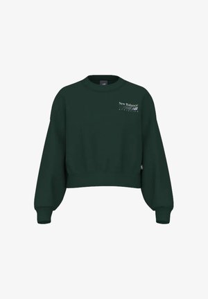 New Balance, TRACKSIDE FLEECE CREW - Суитшърт - nordic green heather ndg
