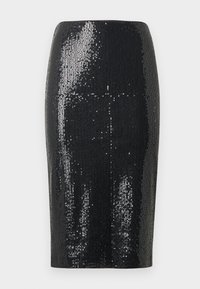BIANCA SEQUIN SKIRT - Pouzdrová sukně - black