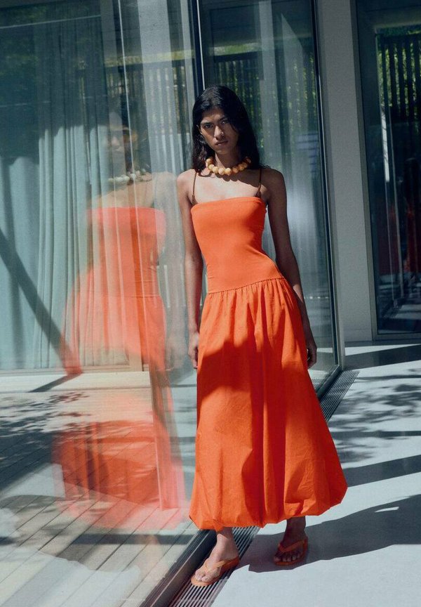 STRAPLESS BALLON - Freizeitkleid - oranje