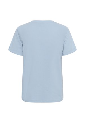 Kaffe, KAHEART - T-shirts basic - blue fog w. brown heart