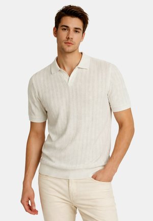 INDICODE JEANS, INDICODE JEANS POLOSHIRT INCYTO KURZARMSHIRT POLOKRAGEN - Pikeepaita - offwhite
