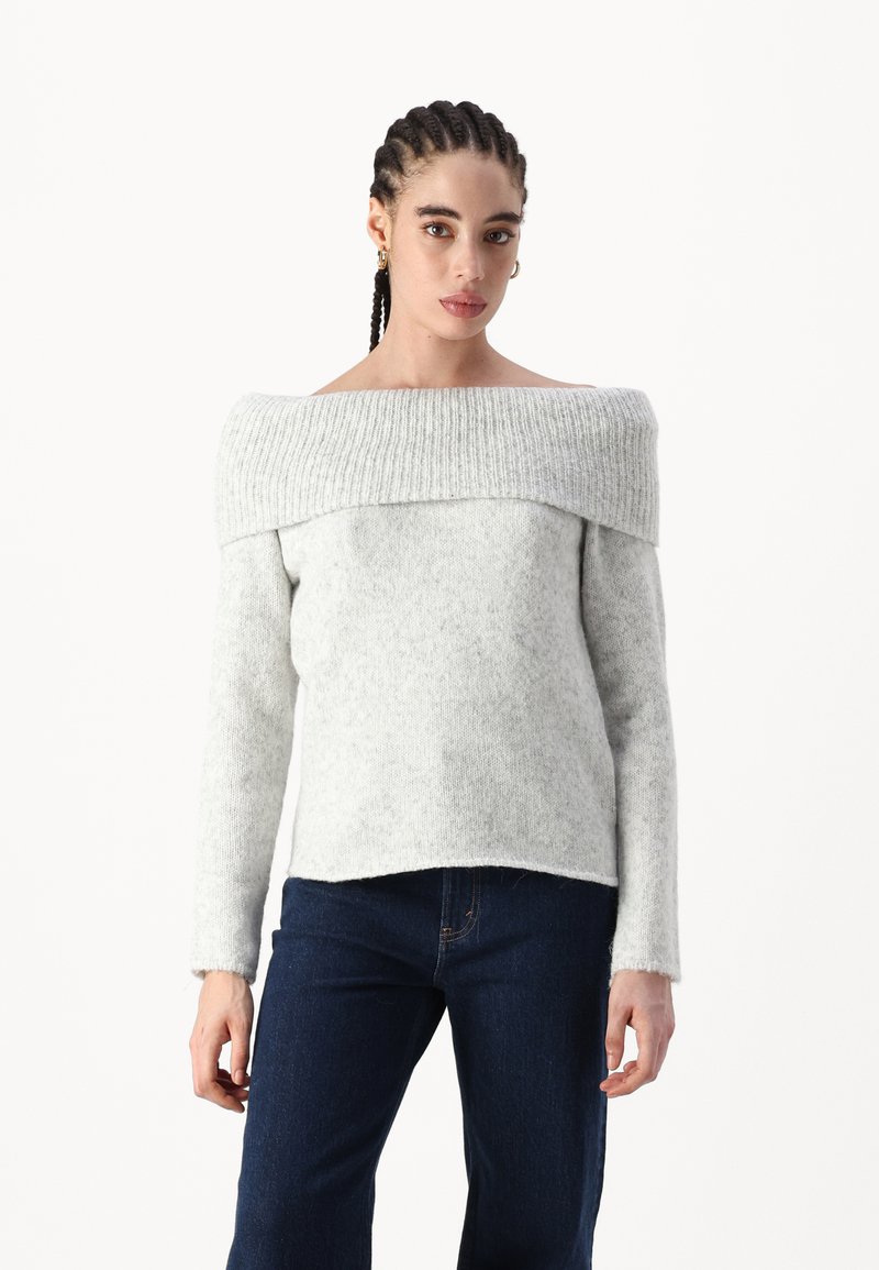 Gina Tricot OFF SHOULDER SWEATER - Pullover - grey
