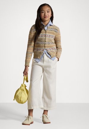 WIDE LEG LINEN PANT - Püksid - deckwash white