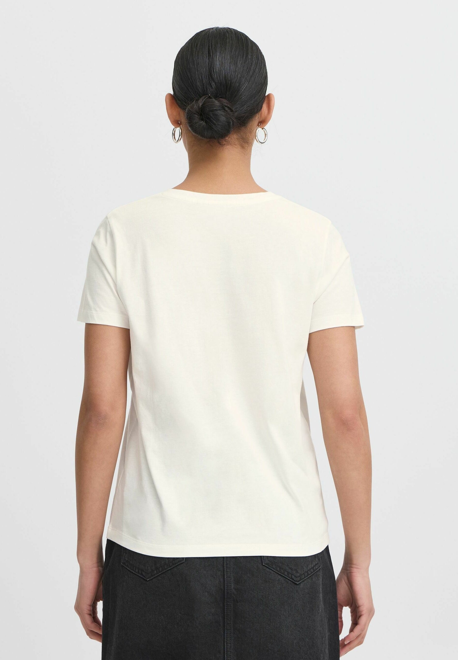 売れ筋商品|||イチ Tシャツ レディース トップス IHCAMINO - Basic T-shirt - cloud dancer w. bright rose ICHI IHCAMINO - T-shirt basic - cloud dancer w. bright rose