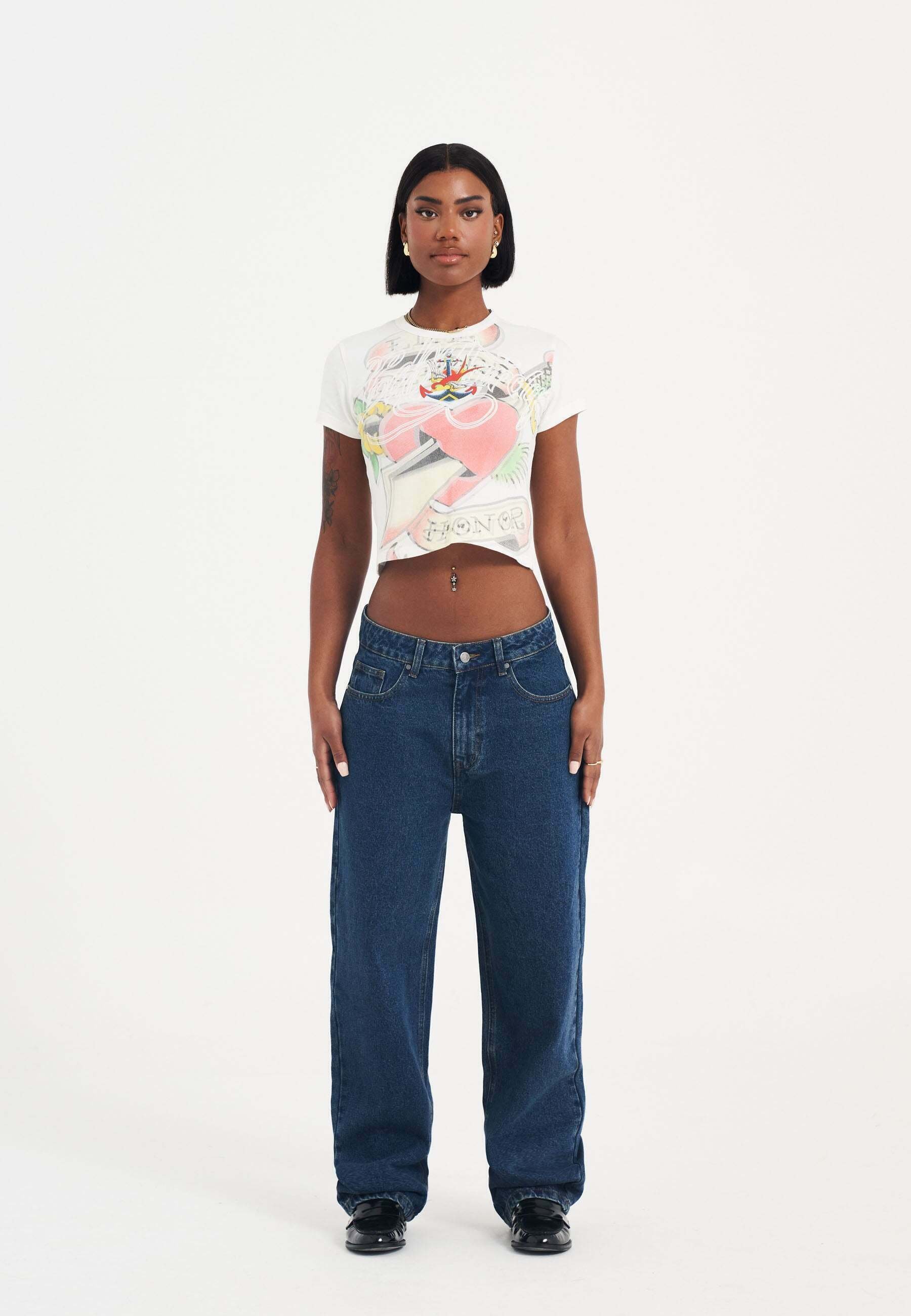 Ed Hardy SNAKE BITE - Wide Leg - indigo/blue denim - Zalando.ie