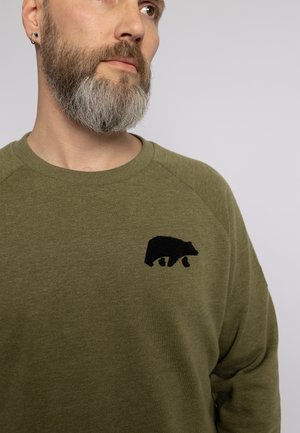 MIT FROTTEE LOGO - Sweatshirt - oliv